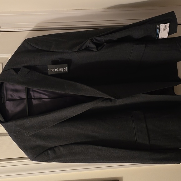 JF FERRAR BRAND MEN'S BIG AND TALL GRAY PLAID SPORTS COAT JACKET SIZE 60 REGULAR